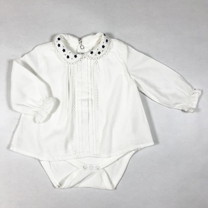 Mayoral off-white blouse body with embroidered collar 62-68