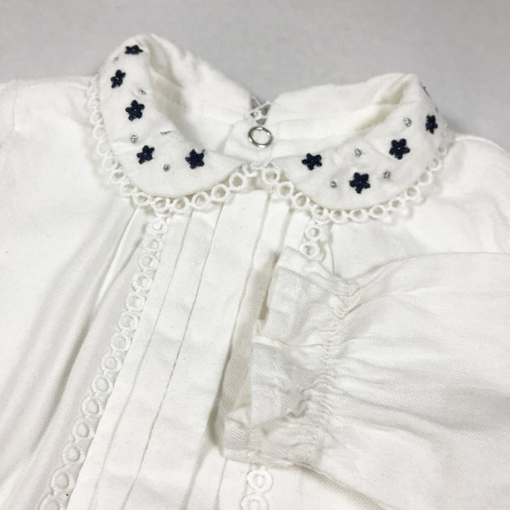 Mayoral off-white blouse body with embroidered collar 62-68
