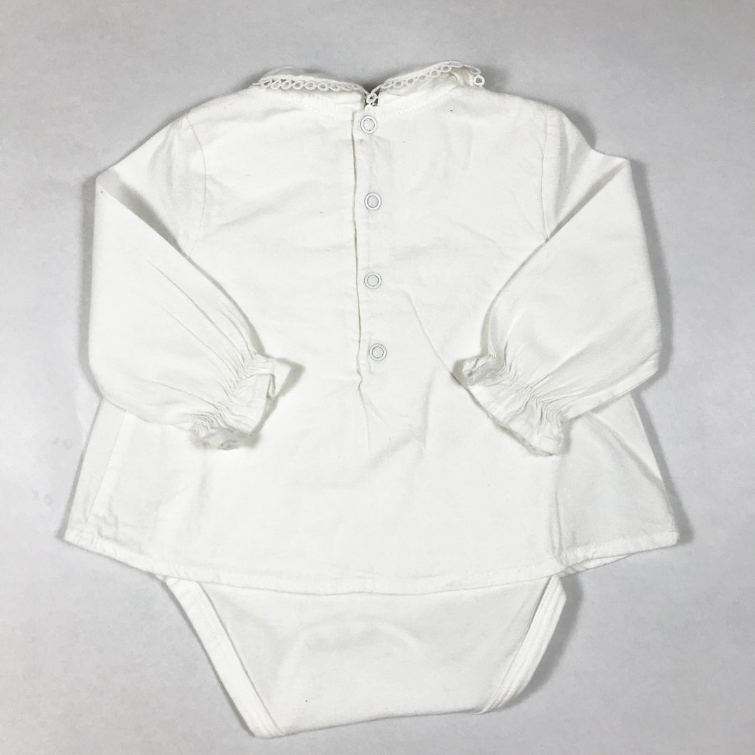 Mayoral off-white blouse body with embroidered collar 62-68