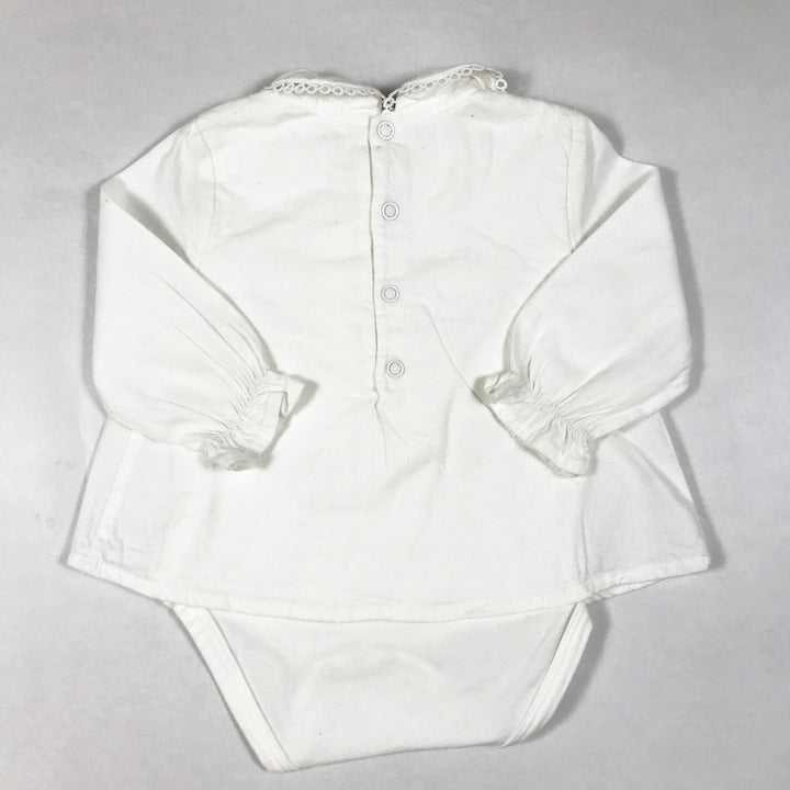 Mayoral off-white blouse body with embroidered collar 62-68