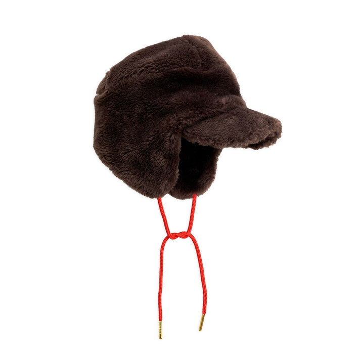 Mini Rodini brown faux fur trapper hat 52-54