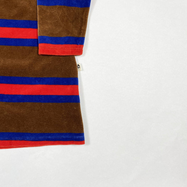 Mini Rodini brown striped long-sleeved velvet tunic 104-110