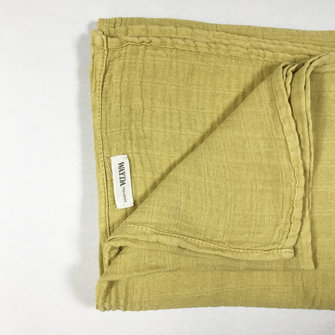 Wayda Toulouse yellow muslin blanket 110x110cm