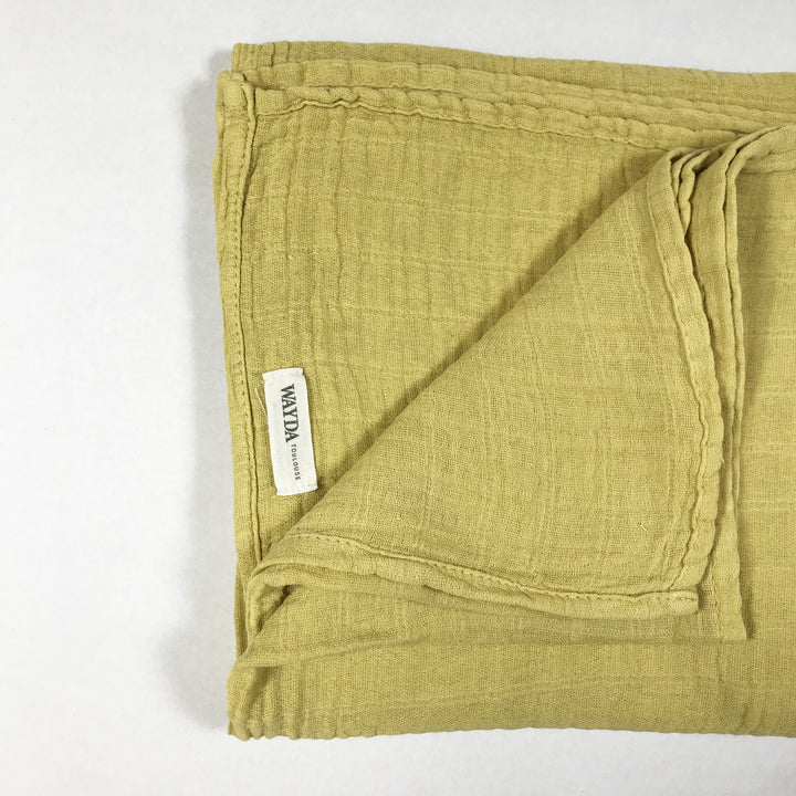 Wayda Toulouse yellow muslin blanket 110x110cm