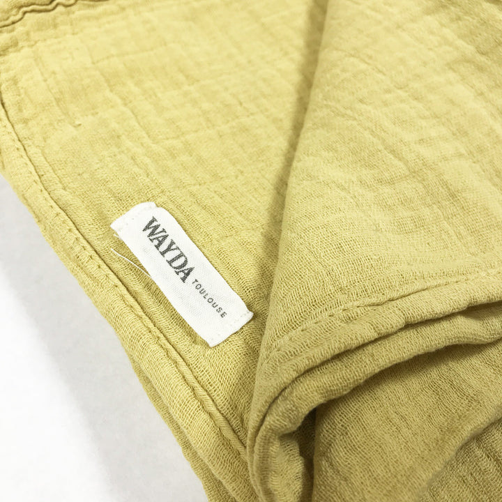 Wayda Toulouse yellow muslin blanket 110x110cm
