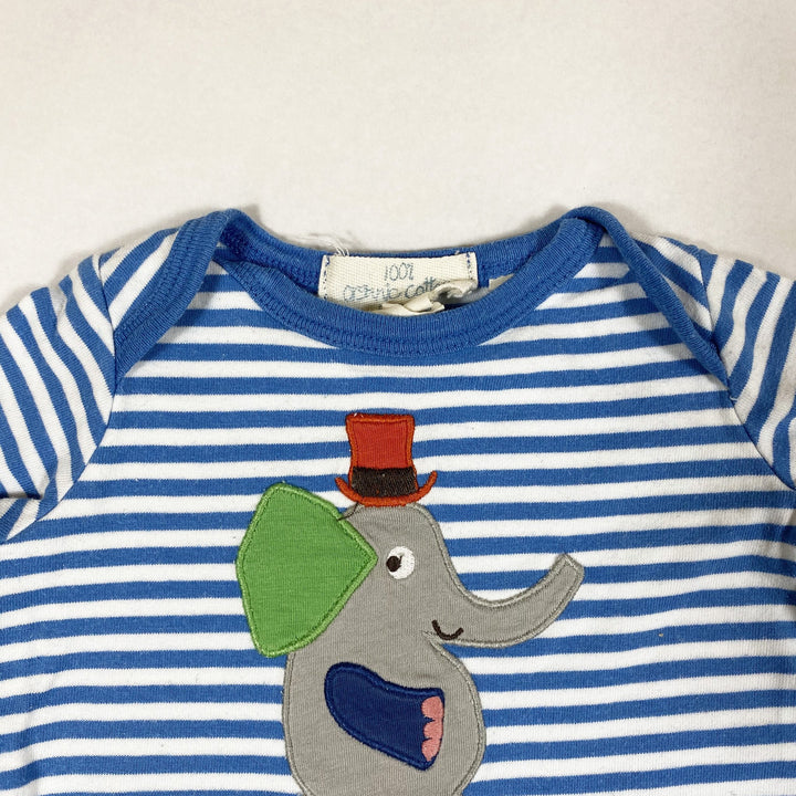 Baby Gap blue striped elephant embellished long-sleeved pyjama 0-3M/56