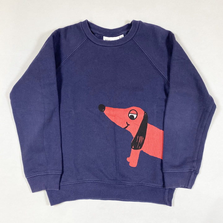 Mini Rodini navy dachshund print sweater 128-134