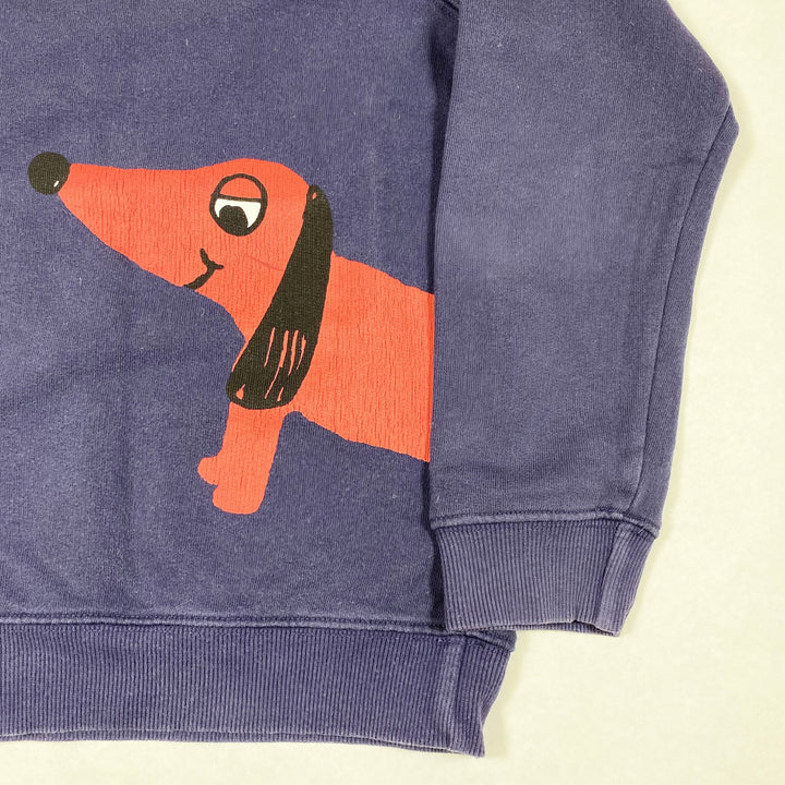 Mini Rodini navy dachshund print sweater 128-134