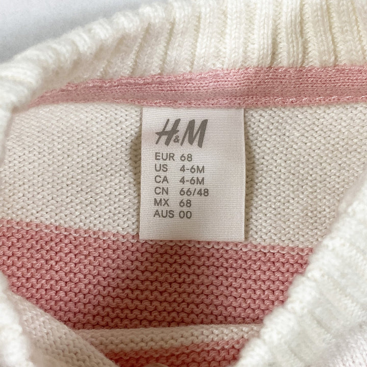 H&M multi-coloured striped cotton knit jumper 68