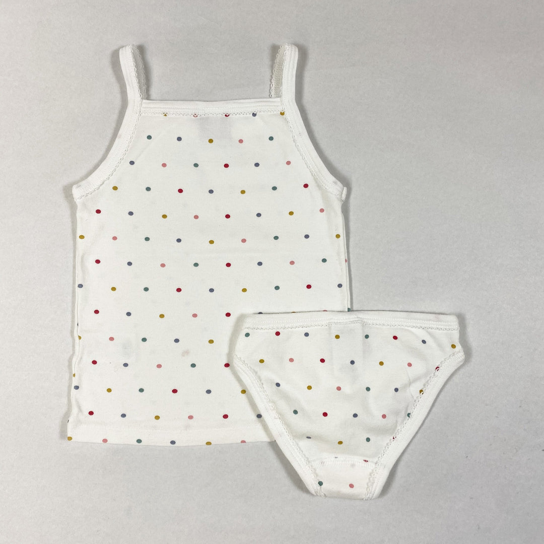 Petit Bateau multi-coloured polka dot slip and top set 4Y