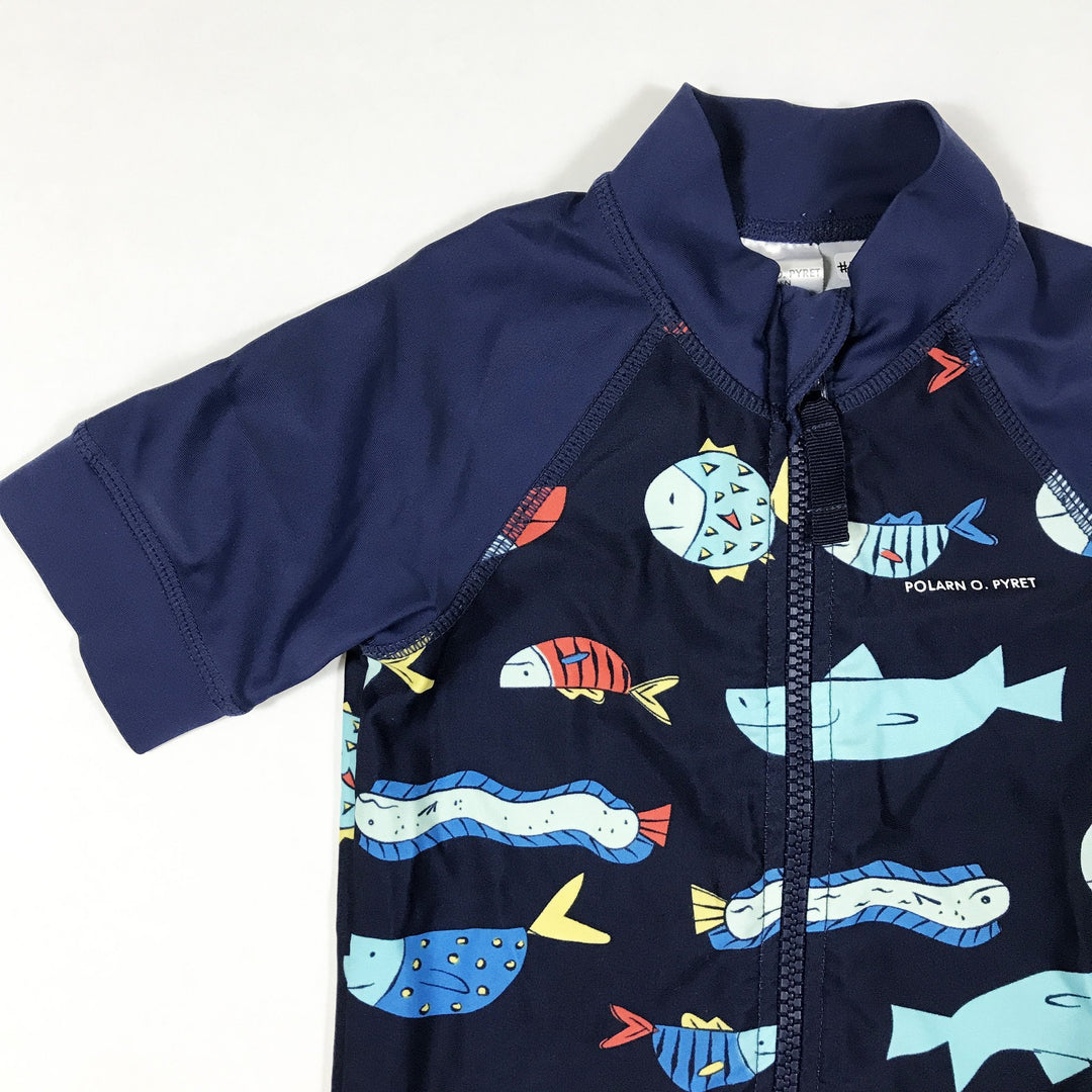 Polarn O. Pyret blue swimsuit with fish 6-12M/74-80