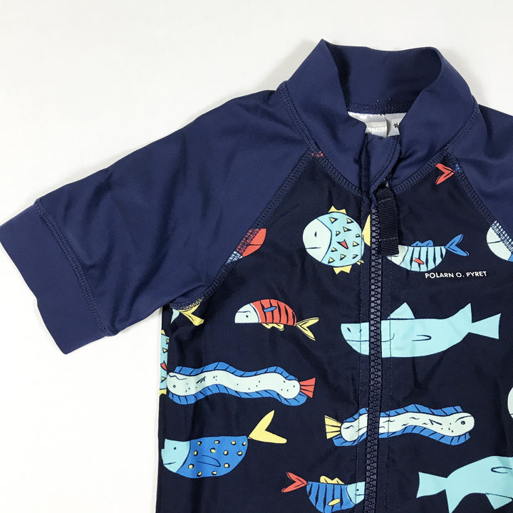 Polarn O. Pyret blue swimsuit with fish 6-12M/74-80