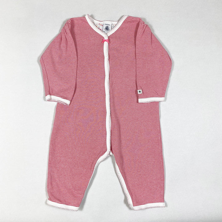 Petit Bateau pink striped long-sleeved pyjamas 12M/74