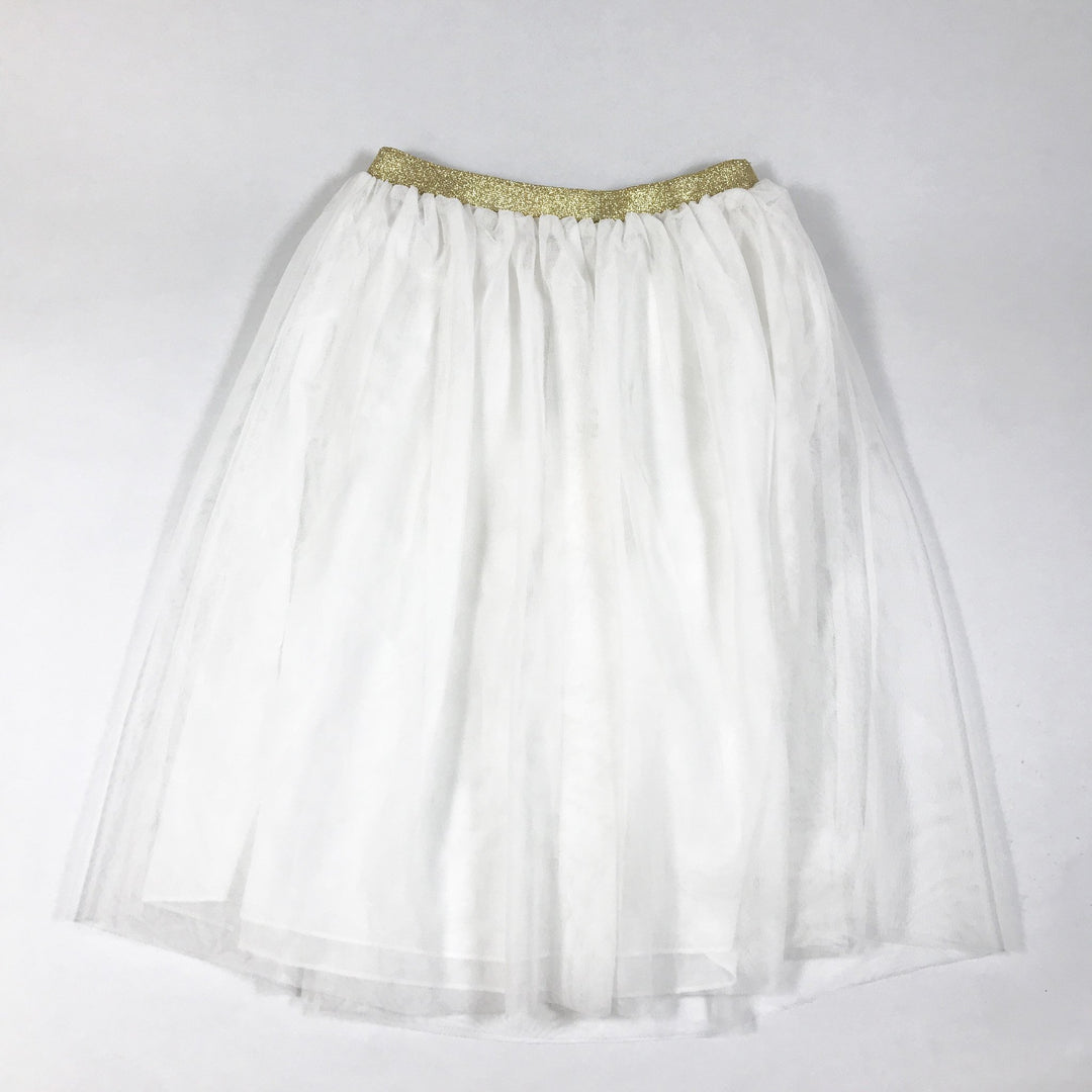 Simple Kids white tulle skirt with gold elastic 10Y