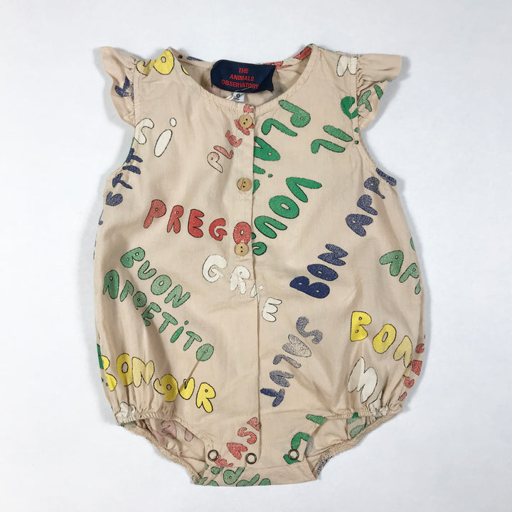 The Animals Observatory tan romper with ruffles Second Season 6M