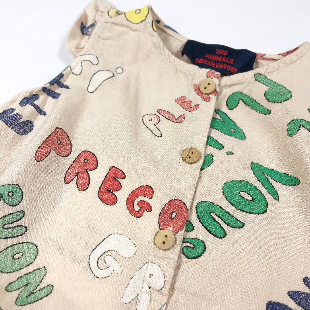 The Animals Observatory tan romper with ruffles Second Season 6M