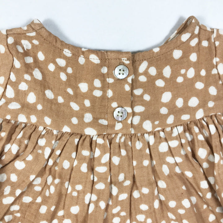 Rylee + Cru terracotta pebble print short-sleeved blouse & bloomers Second Season 3-6M