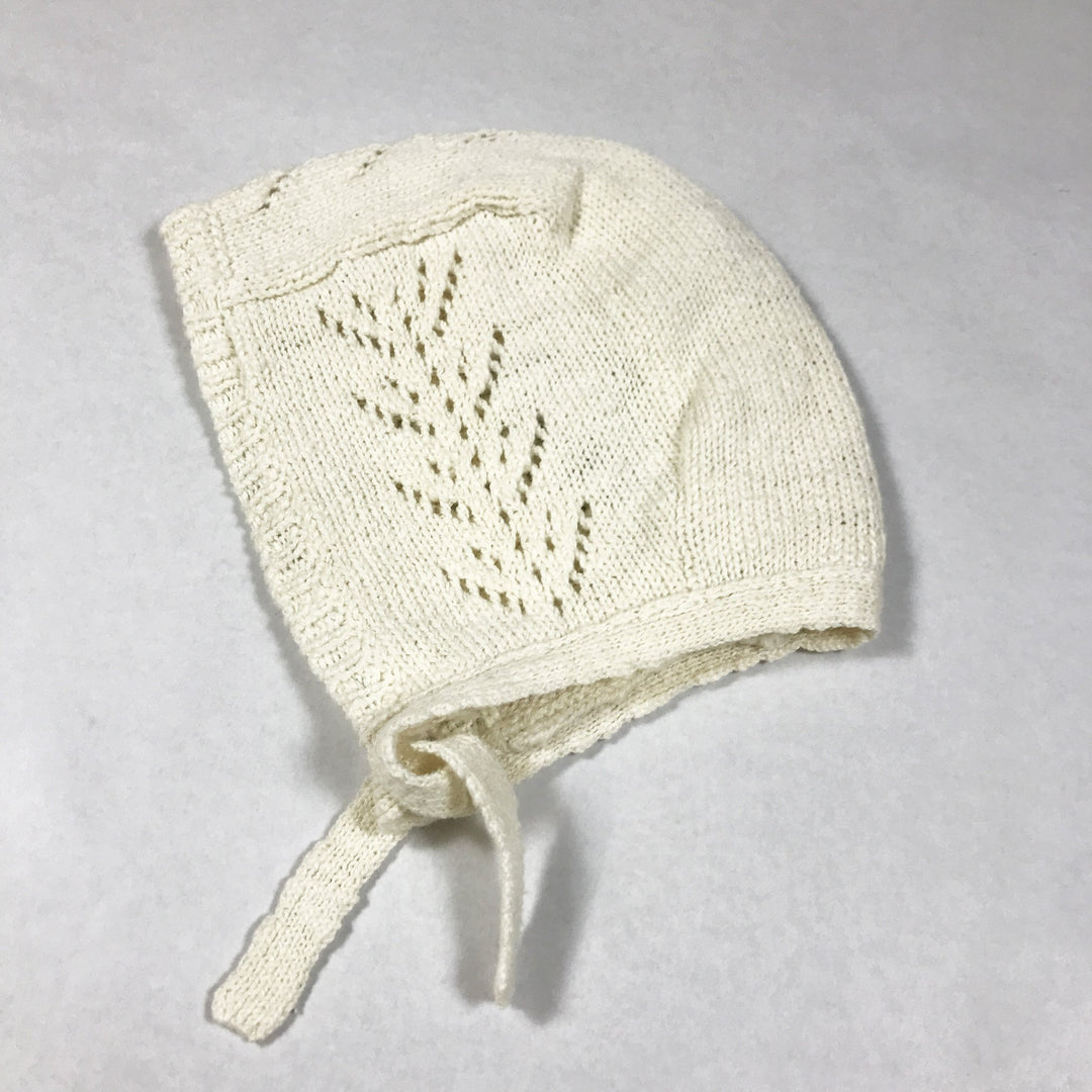 Bonton ecru knit bonnet Second Season One Size
