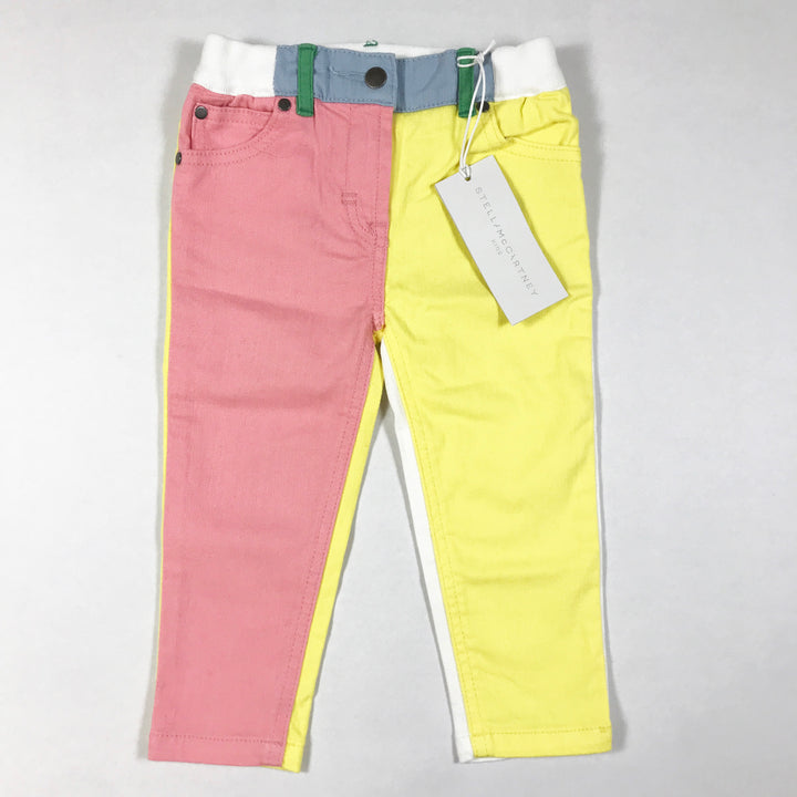 Stella McCartney Kids pink/yellow/blue/green color block pants