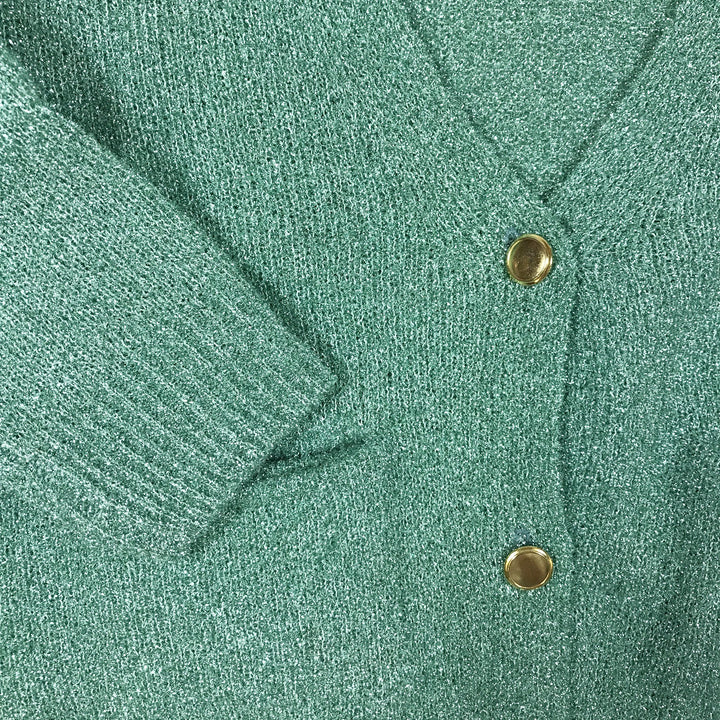 Simple Kids mint green metallized cardigan Second Season diff. sizes