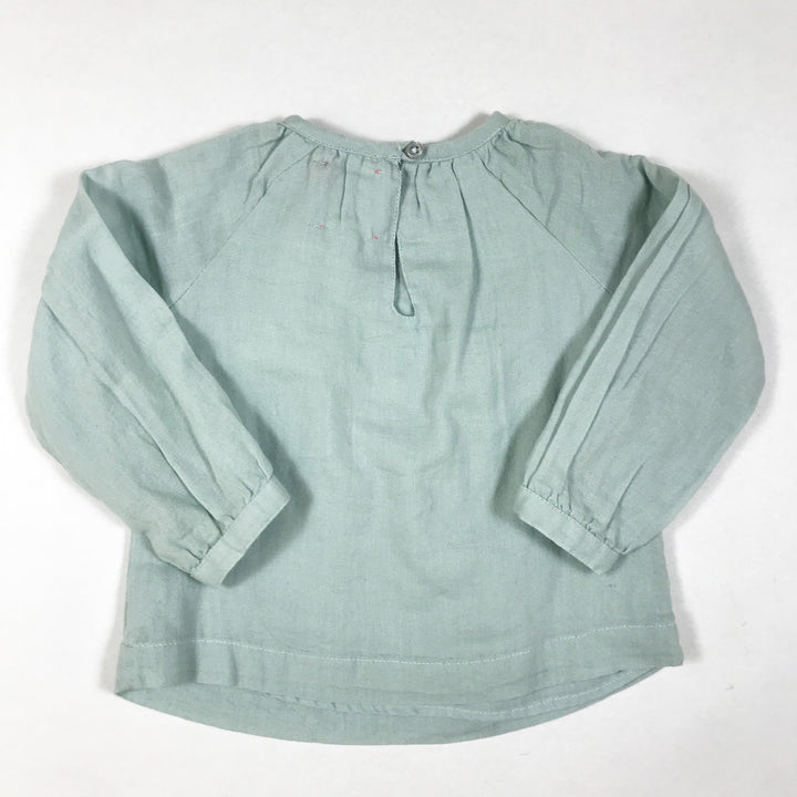 Bonheur du Jour mint blouse with ruffles Second Season 6M