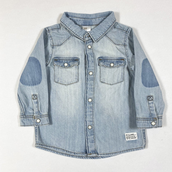 H&M light blue denim shirt 74