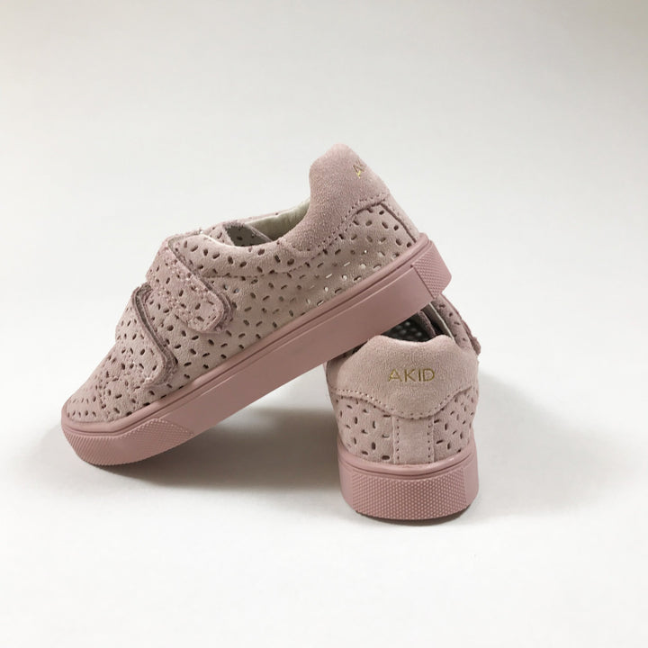 Akid pink perforated leather sneakers with rubber sole Second Season 28