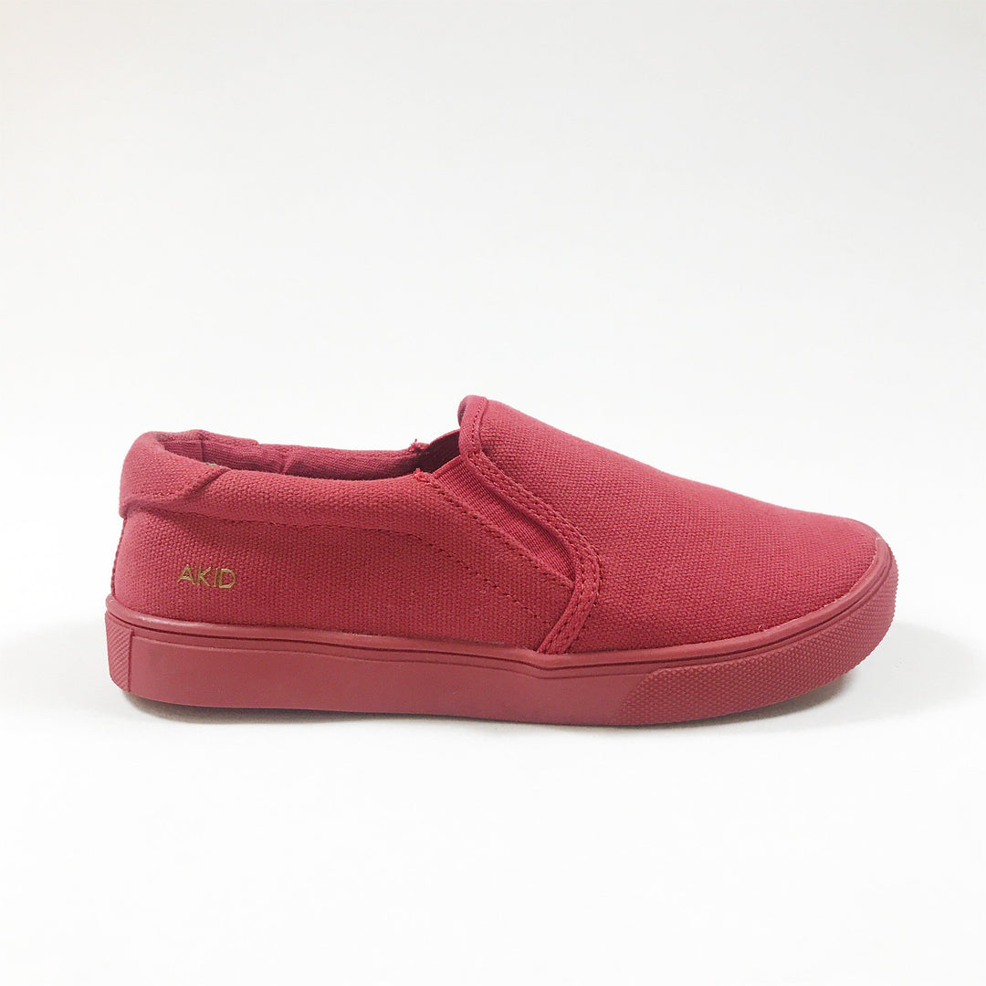 Akid red canvas slip-ons Second Season diff. sizes