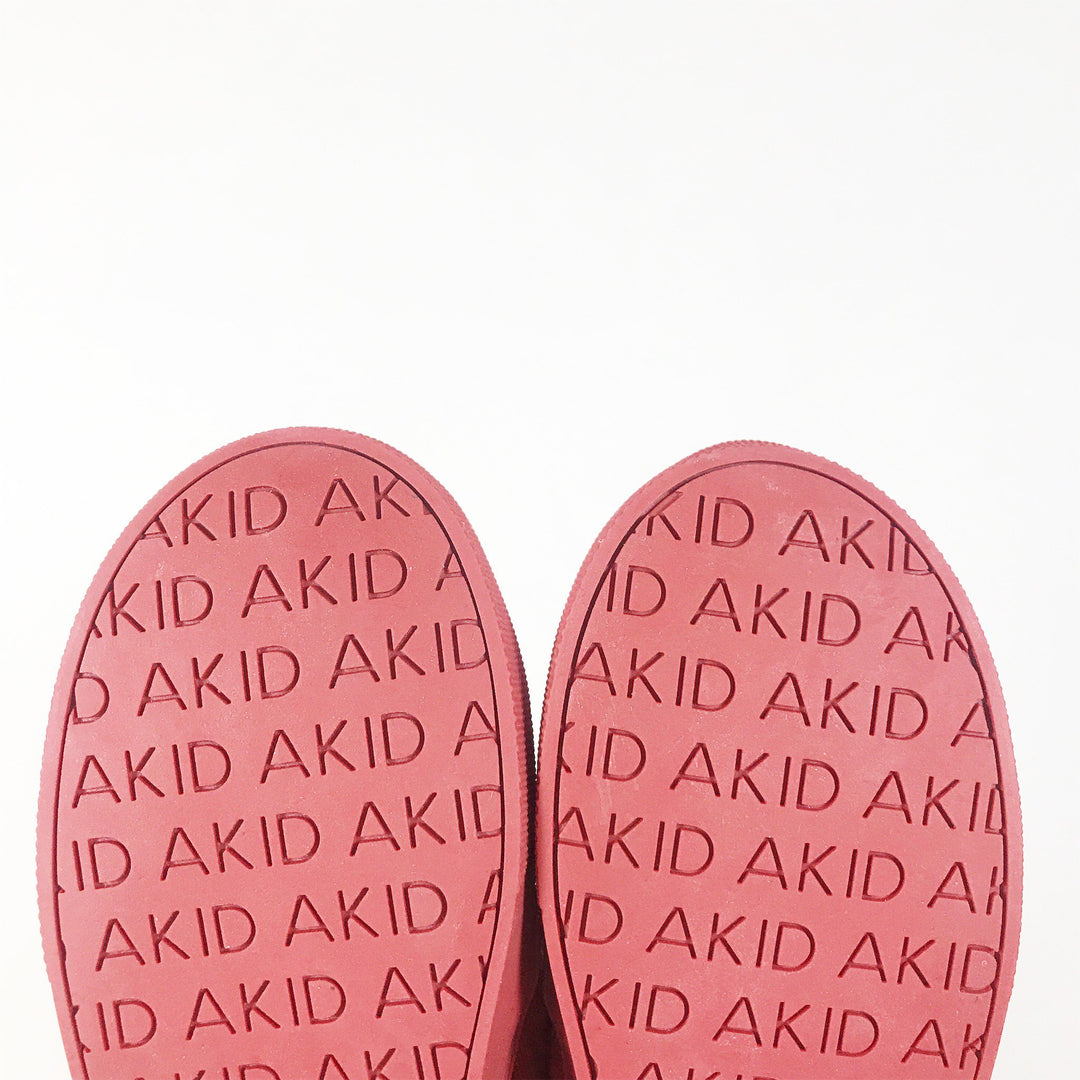 Akid red canvas slip-ons Second Season diff. sizes