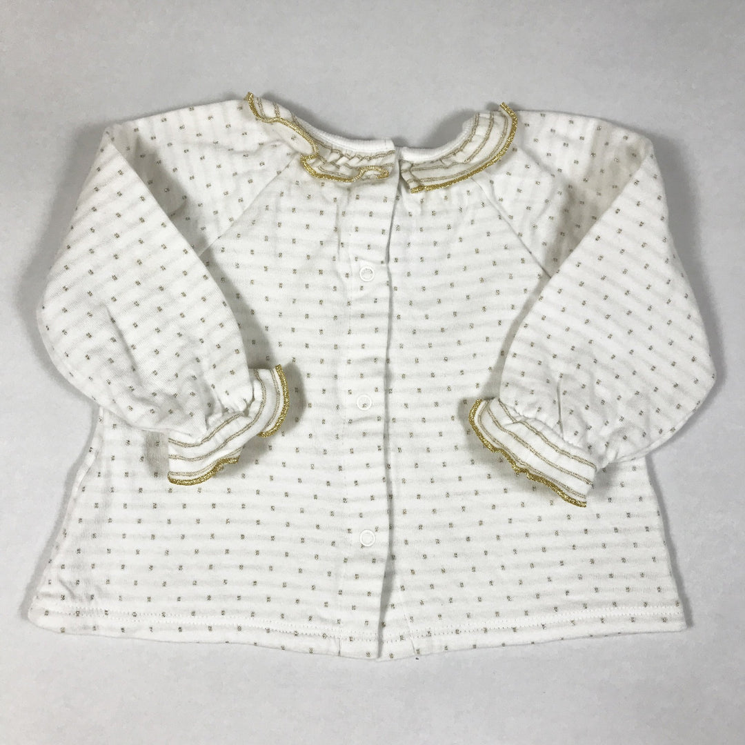 Petit Bateau weiss-goldenes Tupfen-Set 6M