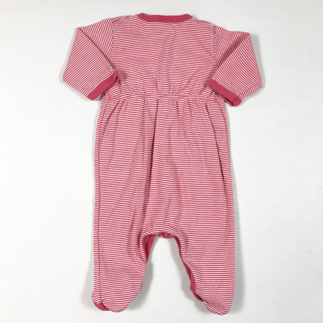 Petit Bateau pink striped long-sleeved pyjamas with feet 3M/60