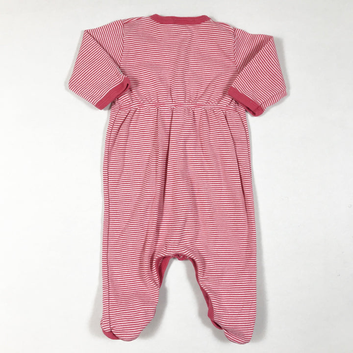 Petit Bateau pink striped long-sleeved pyjamas with feet 3M/60