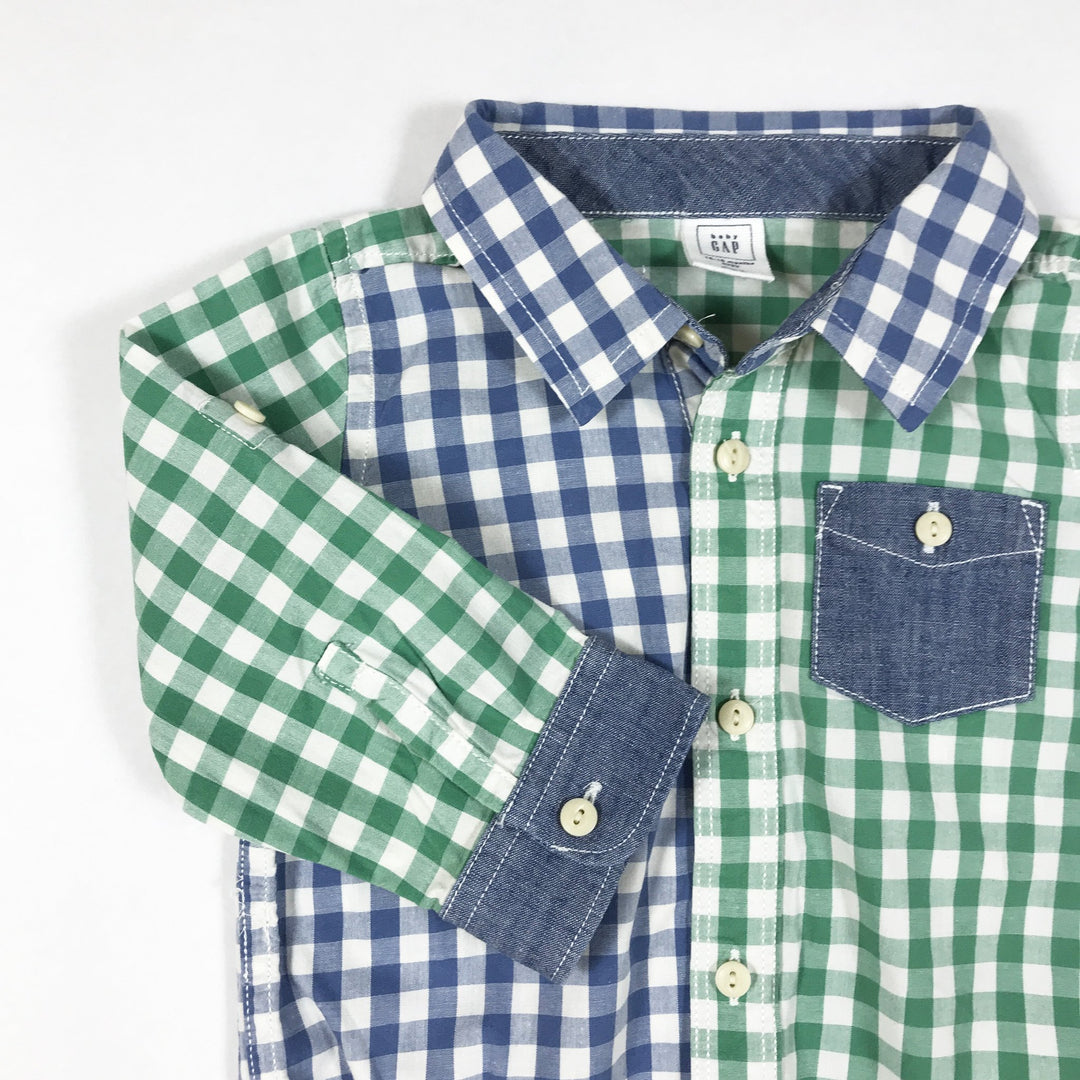 Baby Gap blue and green checked shirt body 12-18M/80