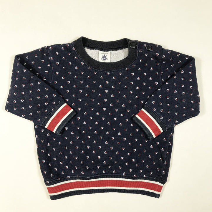 Petit Bateau blue boat print sweatshirt 18M/81