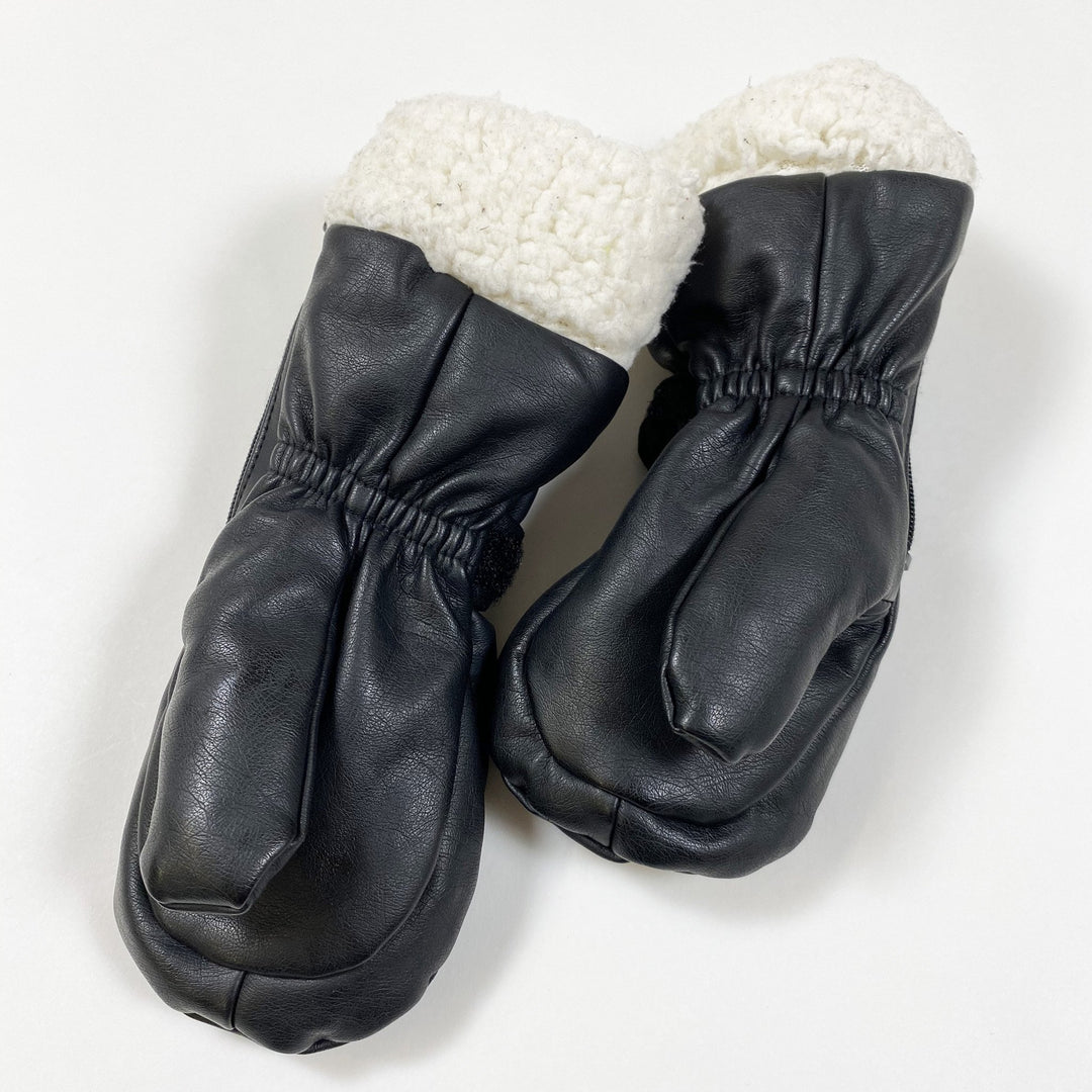 Elodie black/white aviator mittens 1-3Y
