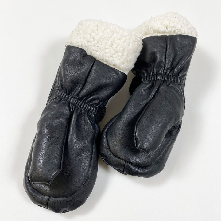 Elodie black/white aviator mittens 1-3Y