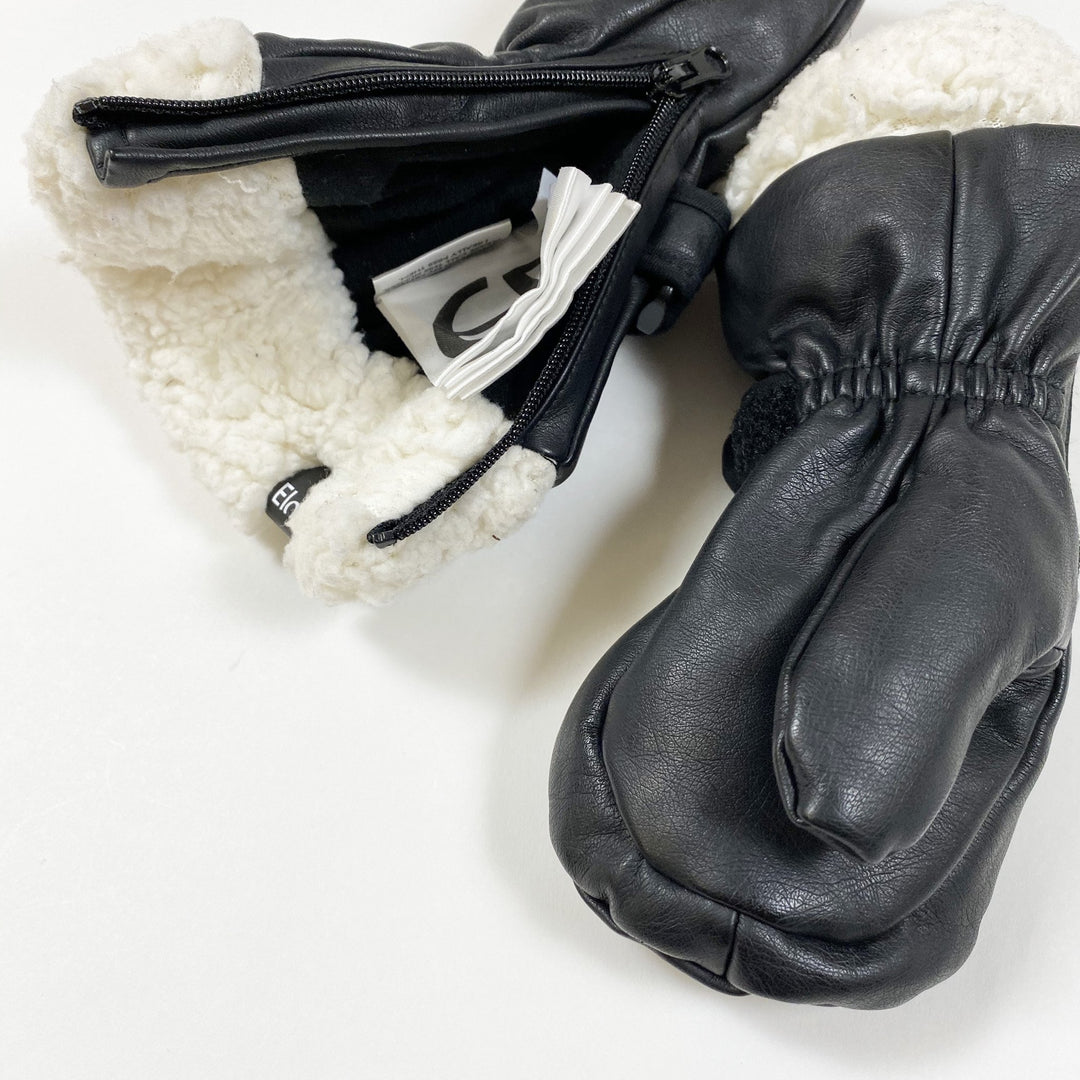 Elodie black/white aviator mittens 1-3Y