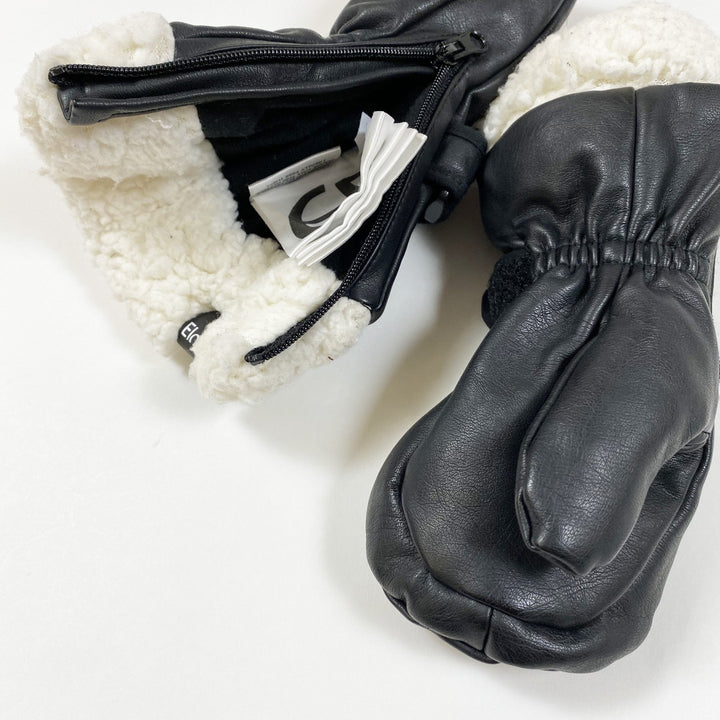 Elodie black/white aviator mittens 1-3Y