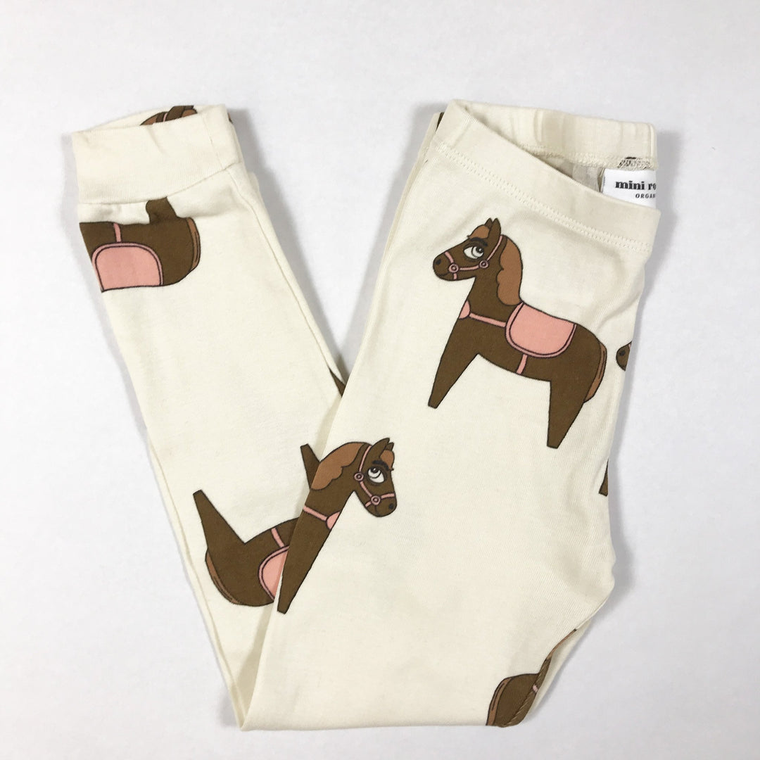 Mini Rodini ecru horse print t-shirt and leggings 98-104