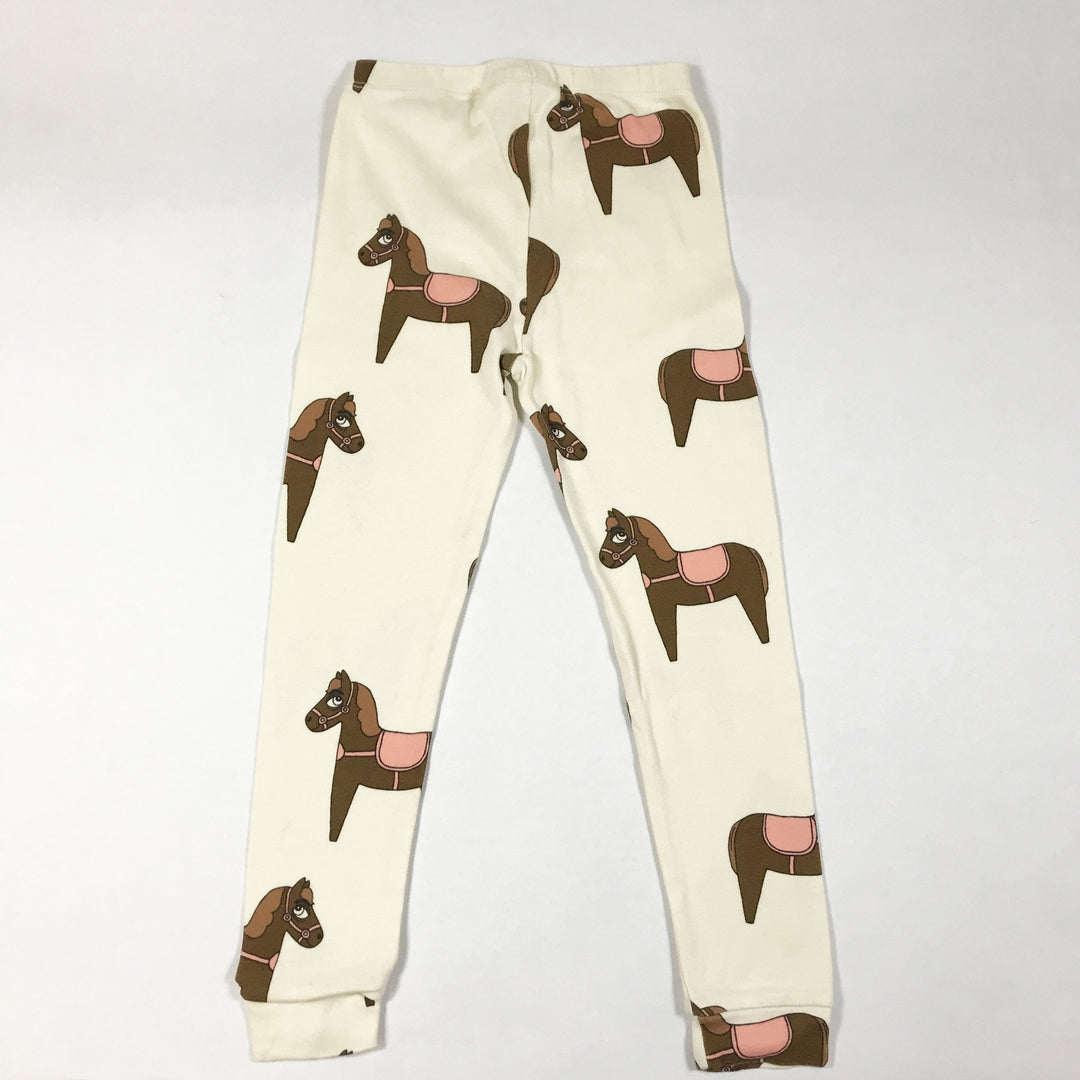 Mini Rodini ecru horse print t-shirt and leggings 98-104