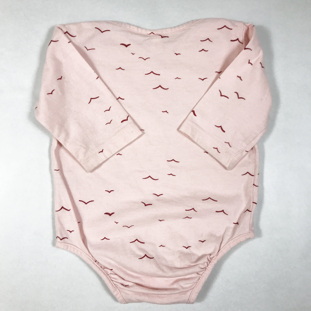 What I Like pink bird print long-sleeved body 6-12M