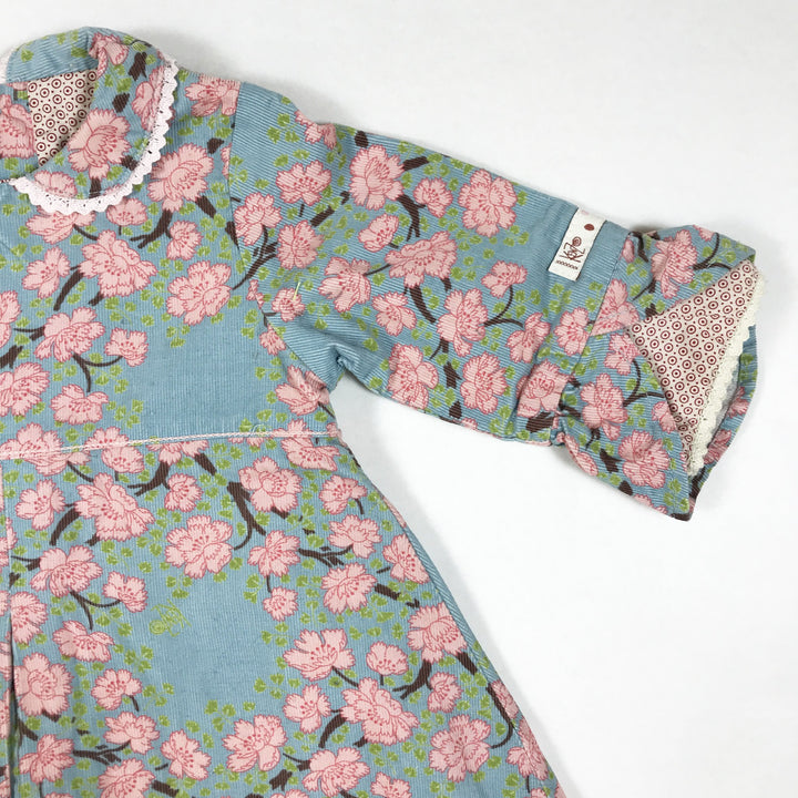 Kenzo kids blue and pink floral long-sleeved collared dress 6M/67