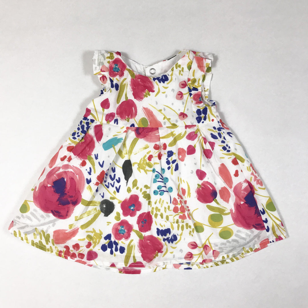 Catimini weiss/rosa kurzärmeliges Blumendruck-Kleid mit passenden Pumphosen 1M/53