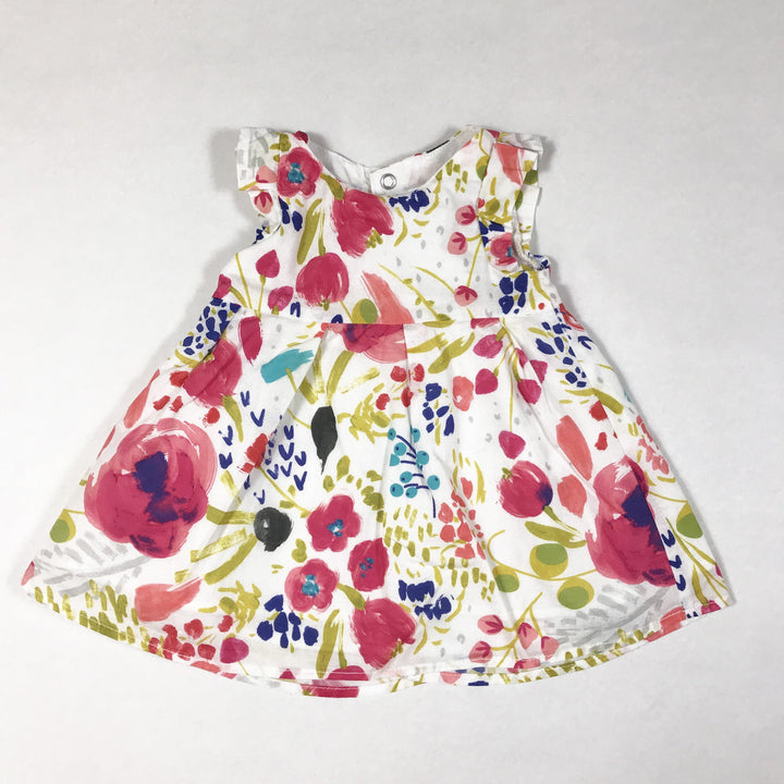 Catimini white and pink floral print short-sleeved dress with matching bloomers 1M/53