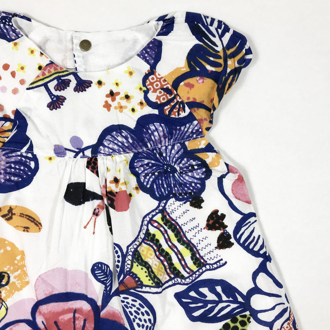 Catimini white and blue floral print short-sleeved dress 3M/59