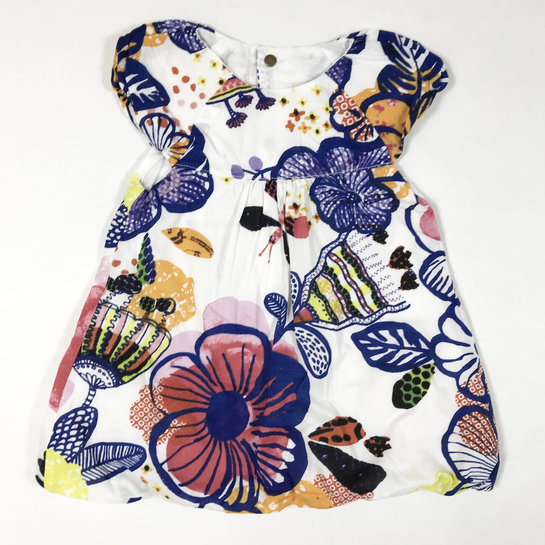 Catimini white and blue floral print short-sleeved dress 3M/59