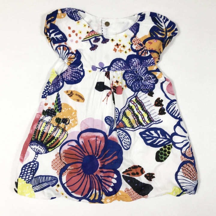 Catimini white and blue floral print short-sleeved dress 3M/59