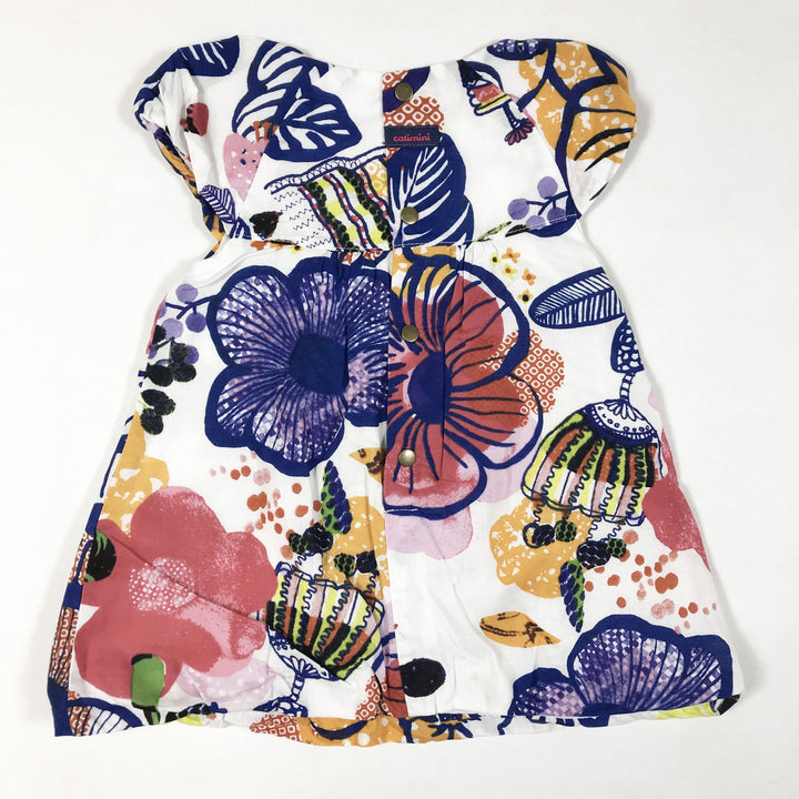 Catimini white and blue floral print short-sleeved dress 3M/59
