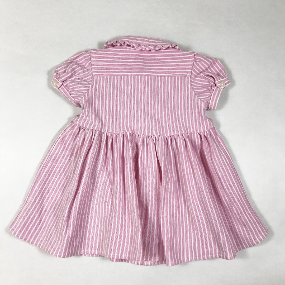 Ralph Lauren rosa gestreiftes kurzärmeliges Kleid mit Pumphose 9M