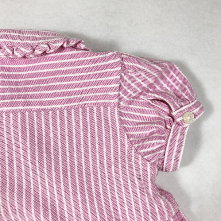 Ralph Lauren rosa gestreiftes kurzärmeliges Kleid mit Pumphose 9M
